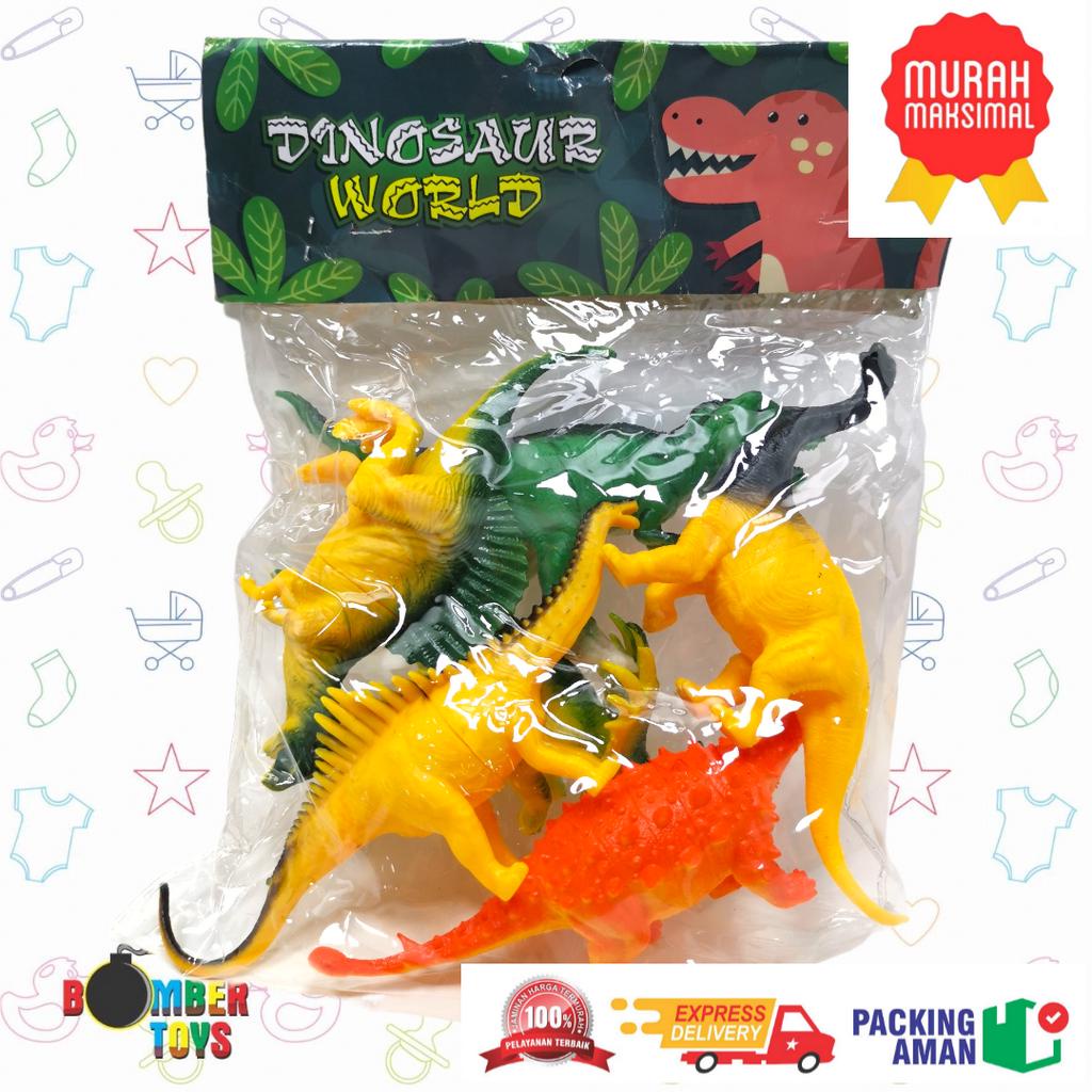 MAINAN ANAK KOLEKSI HAPPY WORLD ANIMAL DINOSAURUS MINIATUR EDUKASI TOY