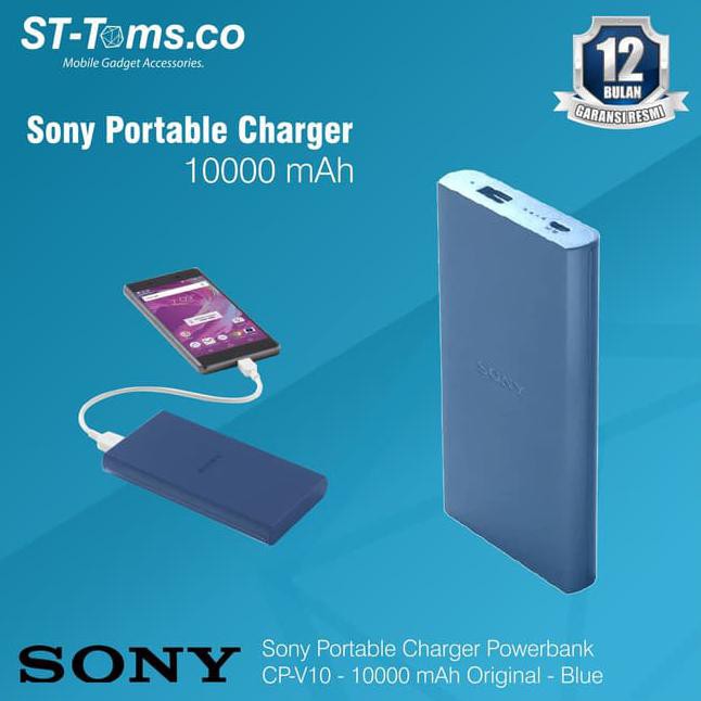 Sony Portable Charger / Powerbank CP-V10 - 10000 mAh Original - Biru termurah 