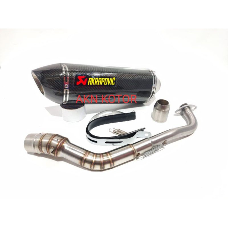 knalpot racing Akrapovic Thailand full system Honda PCX 150 new lokal carbon KEVLAR pnp