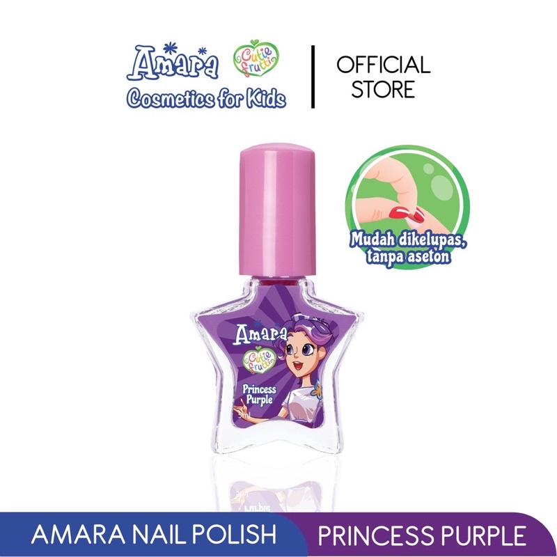 Amara Kids Nail Polish Kutek Anak Tanpa Aseton Aman Stiker Kuku Makeup