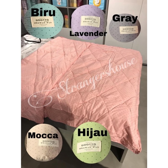 Sprei & Bedcover Premium Selimut Informa Bed Dootto 150X200Cm Bedcover Polkadot - Hijau