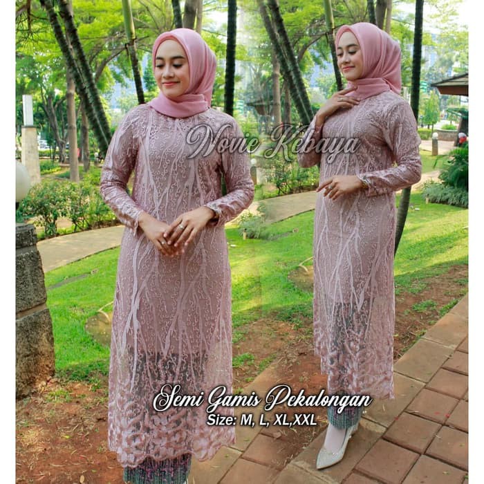 set kebaya semi gamis pekalongan trendy
