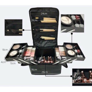 MUA Tas  MakeUp 2 Tingkat Box MakeUp Cosmetic Bag 