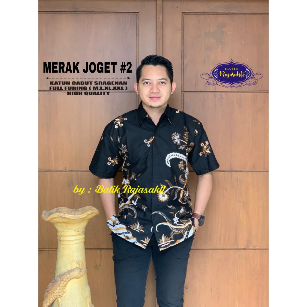 MERAK NJOGET 2 RAJASAKTI KEMEJA BATIK SOLO PRIA LENGAN PENDEK LAPIS FURING ATASAN BATIK PREMIUM MODERN KATUN HALUS BAHUWIRYA  BANAMITRA BANAMITRA PUTIH BANGSAWAN BAYU PUTRA BERLIAN BIRU BHARATAYUDA BIMASENA BIRENDRA BIRU INDAH BRAHMAKERTA BRAHMAKERT