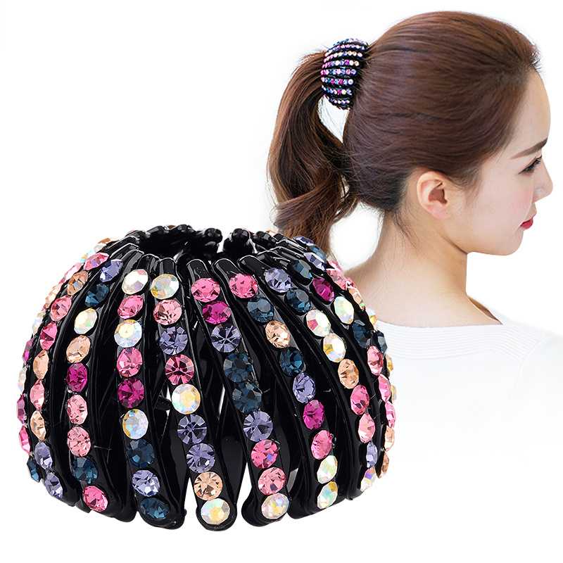 Korean Rhinestone Bird's Nest Hair Rope Fashion Crystal Pearl Ball Head Set Hair Device for Women Hair Accessories