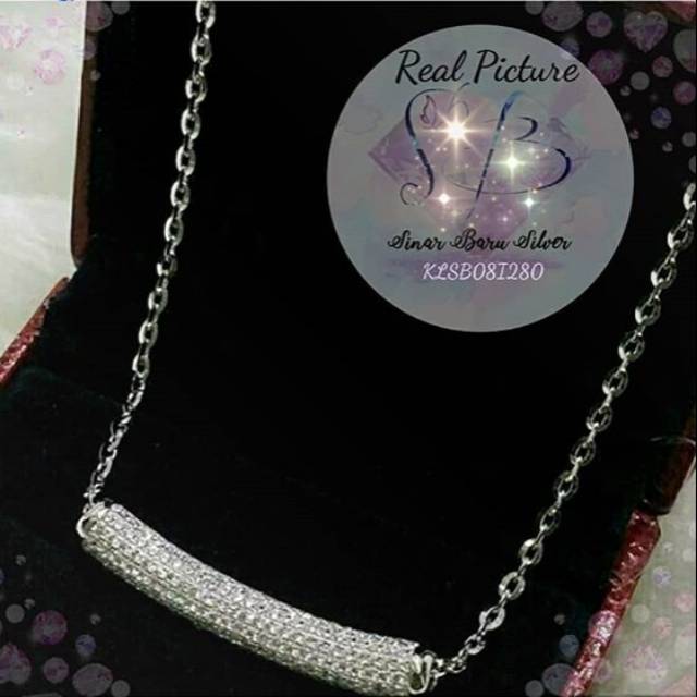 Kalung liontin silver 925 tabung - acc aksesoris perhiasan kalung