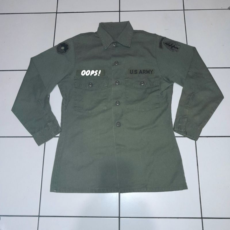 Vintage Shirt OG 107 Us Army Patch Original