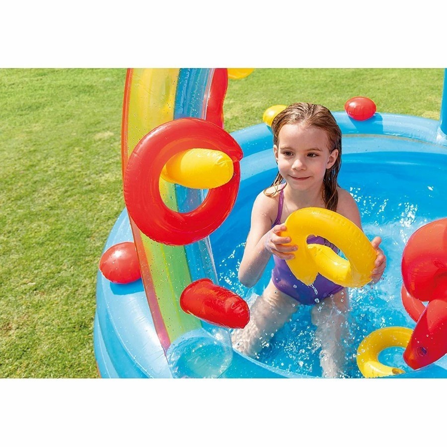 Kolam Renang Anak Rainbow Ring Play Center Pool Mandi Bola - INTEX 57453