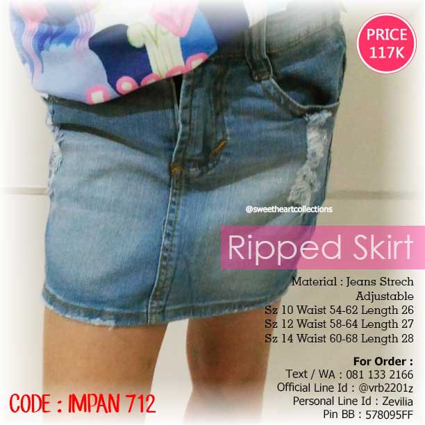 Rok Jeans Anak - Ripped Skirt