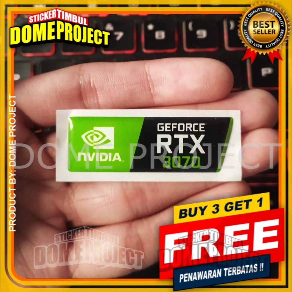 STIKER GEFORCE RTX 3070 STIKER RESIN 3D LENTUR STIKER OUTDOOR