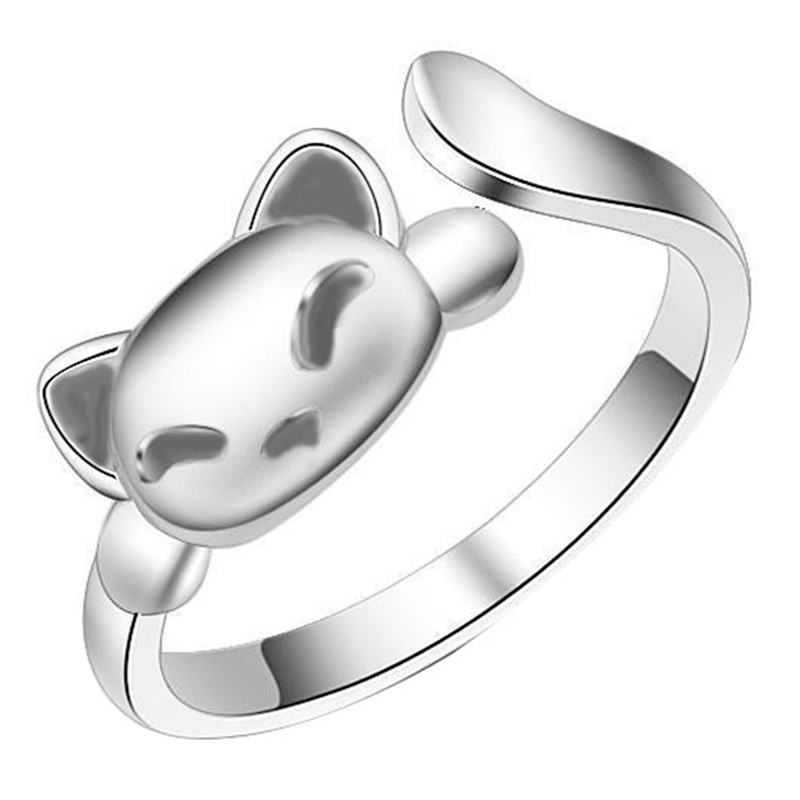 Fancyqube Cincin Sterling Silver S925 Desain Kucing Gaya Retro Untuk Wanita