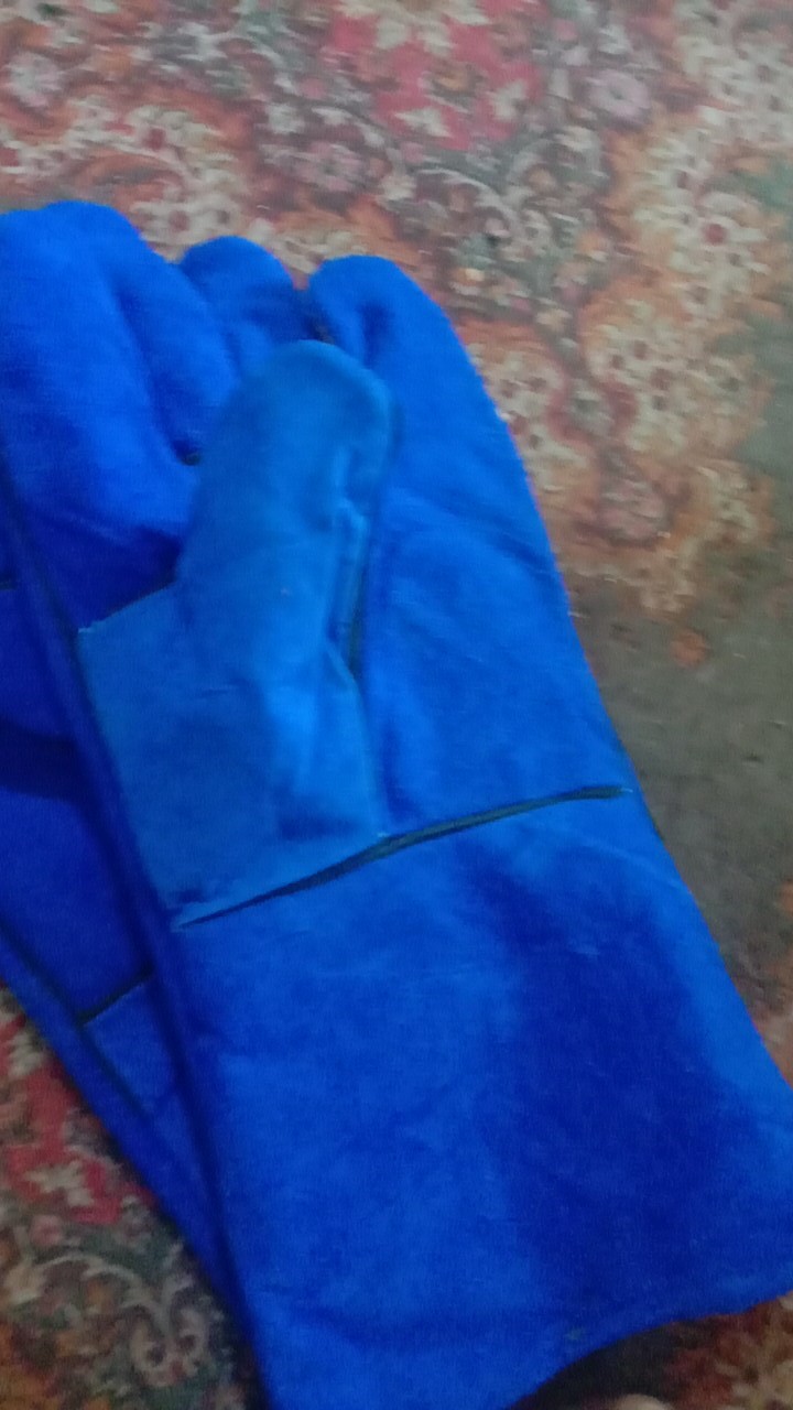 Sarung Tangan Las Kulit Biru 14 Full / Sarung Tangan Safety