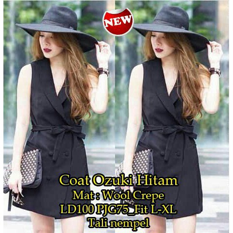 Bestseller Fashion Coat Ozuki - Hitam