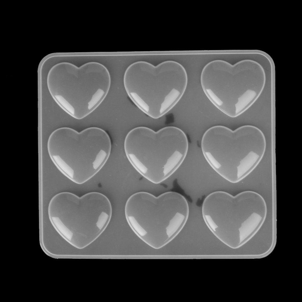 TOP 9 Cavity Bright Heart Charms Silicone Molds Love Gift Epoxy Cabochon