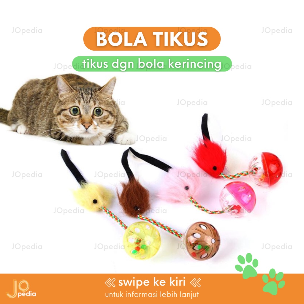 BOLA TIKUS KERINCING Mainan Kucing Anjing Gigit Bulu Dog Cat Toy