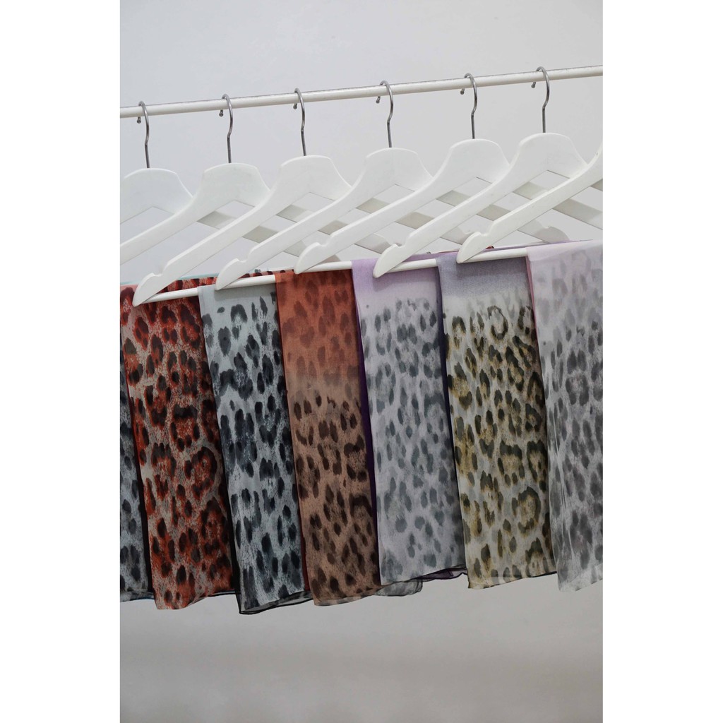 Selendang Sifon Motif Animal Print/Macan 02 | Chiffon | Scarf | Pashmina | Pasmina | Souvenir | Gift