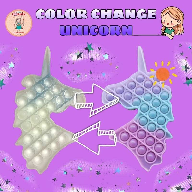 READY!READY! Fidget Pop It Rainbow Lengkap Murah/Mainan Sensorik Pereda Stres/Pop It Viral-Cchange UNICORN