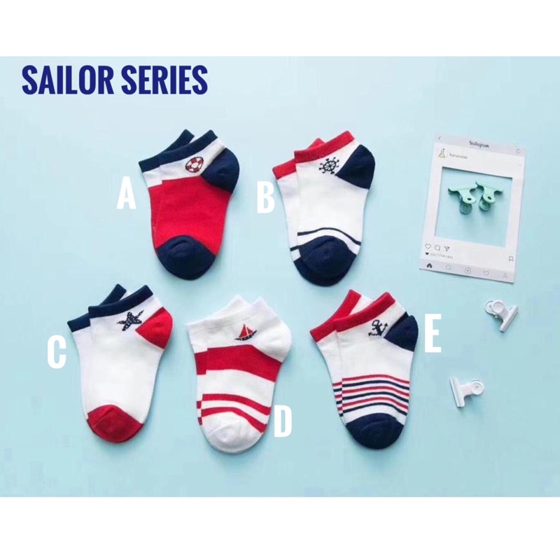 Kaoskaki Bayi 0-12bulan Sailor Animal | Kaos kaki Bayi Korea | KK Baby Lucu