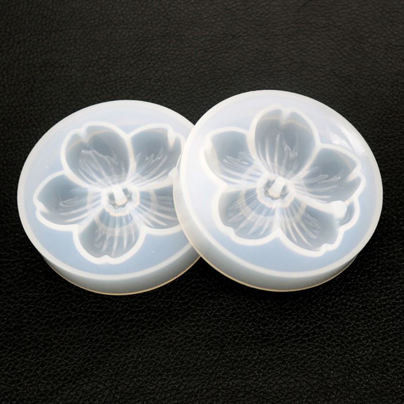 SIY  DIY Crystal Epoxy Cherry Blossoms Mold Handmade Mirror Pendant with Hole Silicone Mould