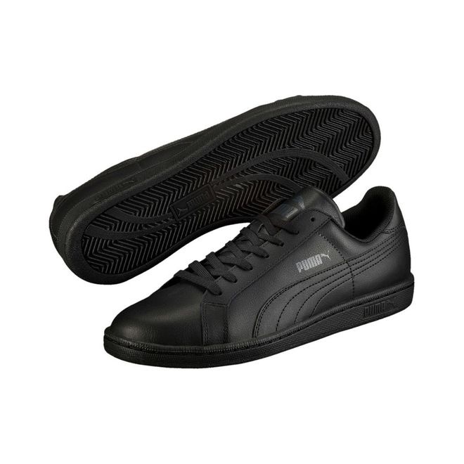 puma smash black leather