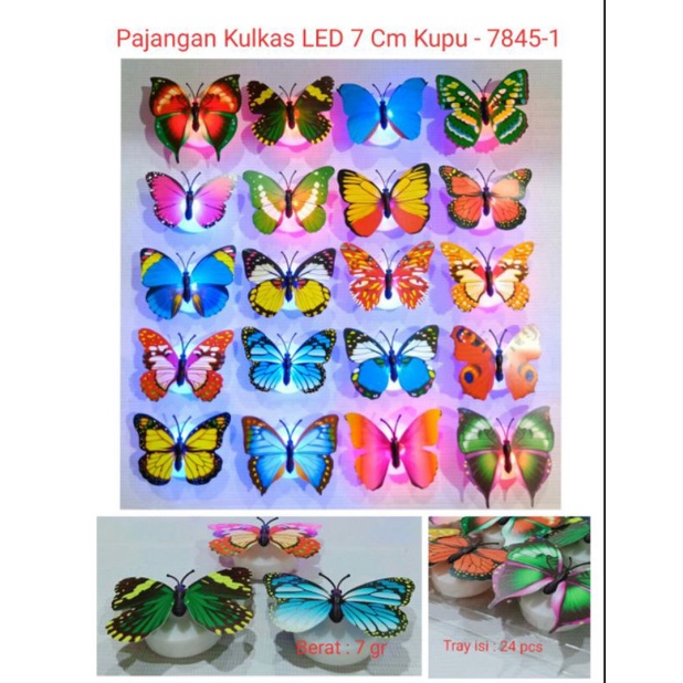 PAJANGAN KULKAS KUPU2 LED BUNGLON DEKORASI LED BUTTERFLY