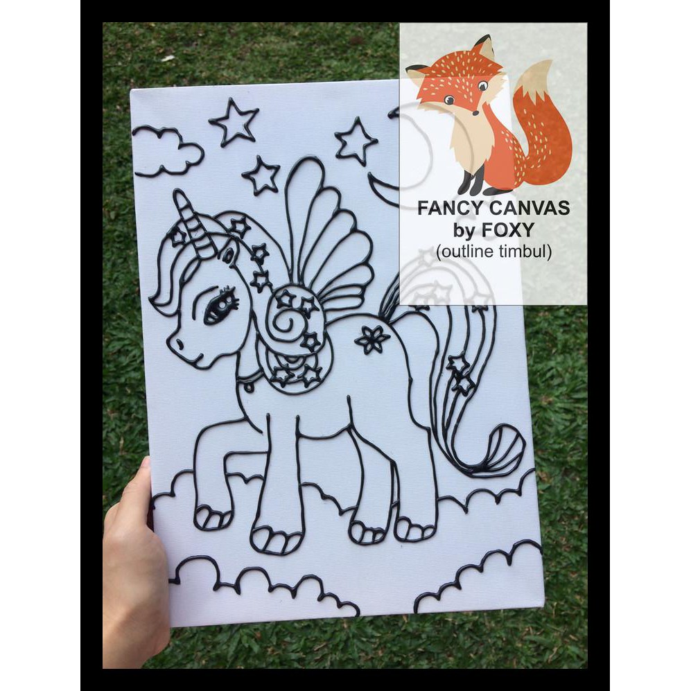 

New Kanvas Lukis Anak Gambar Unicorn 1 Peralatan Melukis Murah Al6