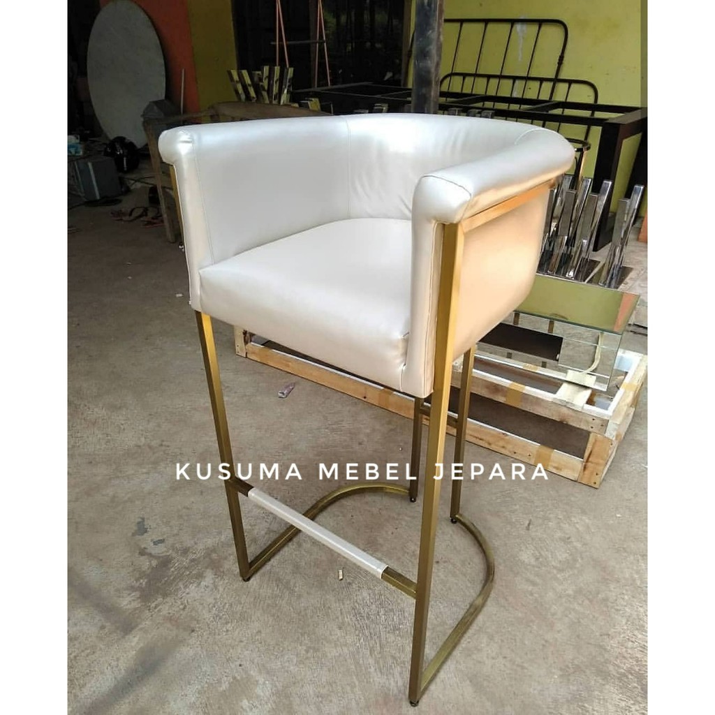 Kursi Bar Kursi Cafe Industrial Sofa Finishing Gold (Tinggi 100cm)