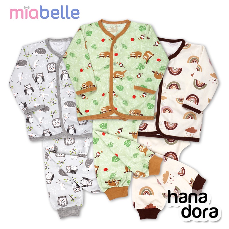 Miabelle Set Baju Panjang Kancing Depan + Celana Woodland Series