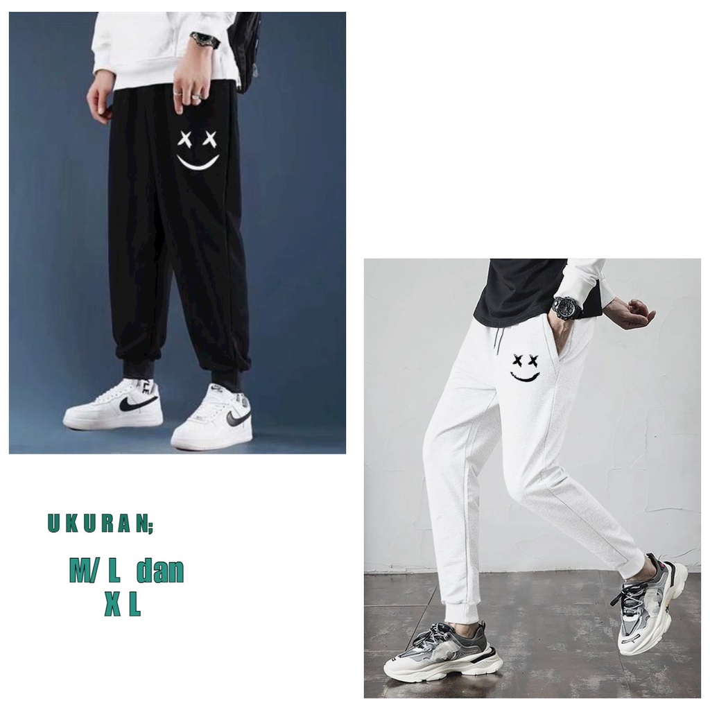 MUKZHOP - JOGGER SMILE X / celana panjang / jooger sport / trening / celana santai / terbaru / terlaris