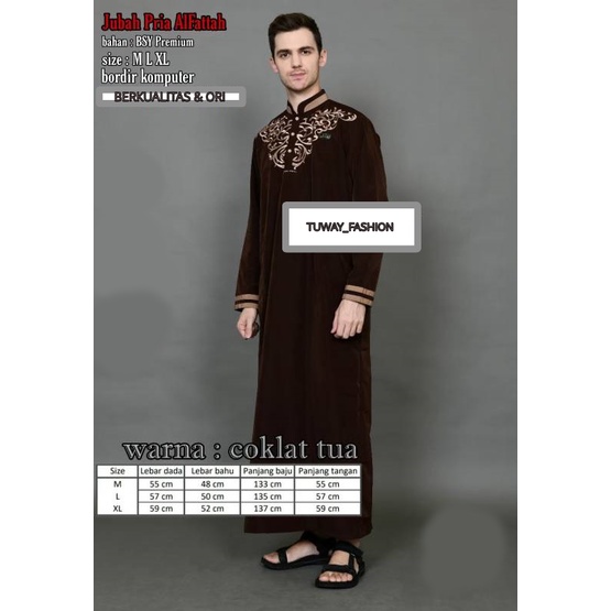 TERLARIS  Jubah Premium Pria AL-FATTAH / Jubah Pria Modern 2022 / Jubah Pria Pakistan / Gamis Muslim