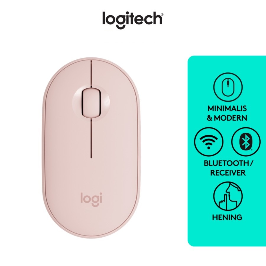 Logitech Pebble Wireless Bluetooth Mouse M350 - Rose