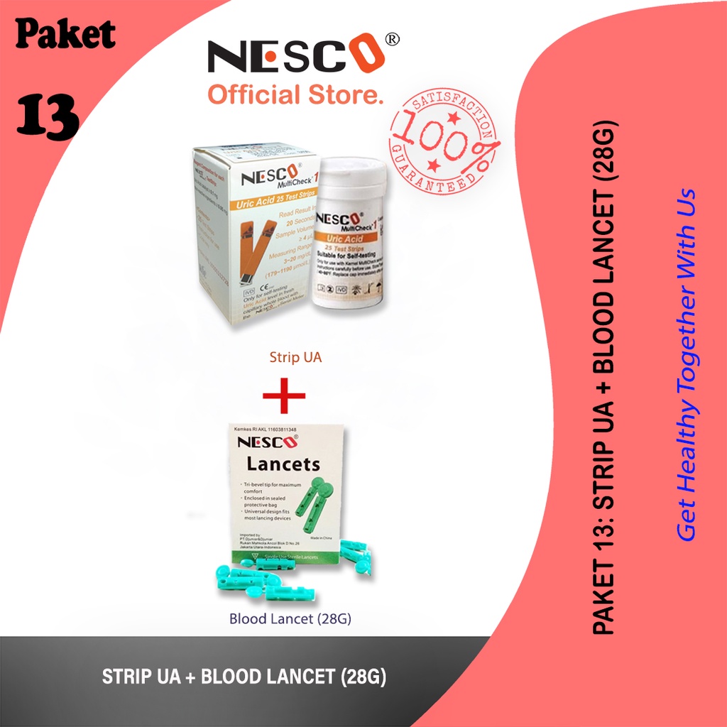 PAKET 13A (STRIP UA ASAM URAT + BLOOD LANCET)