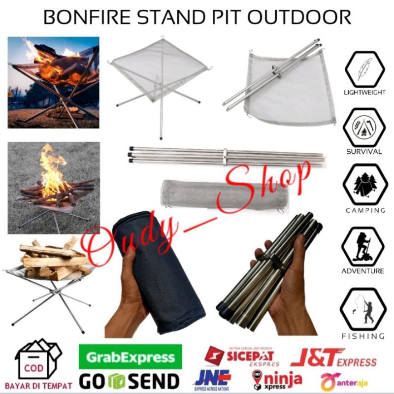 Bonfire Stand Pit Outdoor Tempat Bakar Api Unggun BBQ