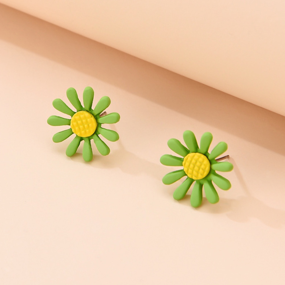 Hu Hu Hu Hu Hu Alat Bantu Pasang Kacamata♡ Anting Tusuk Wanita Bahan Resin Desain Marguerite Gaya Elegan Untuk Hadiah