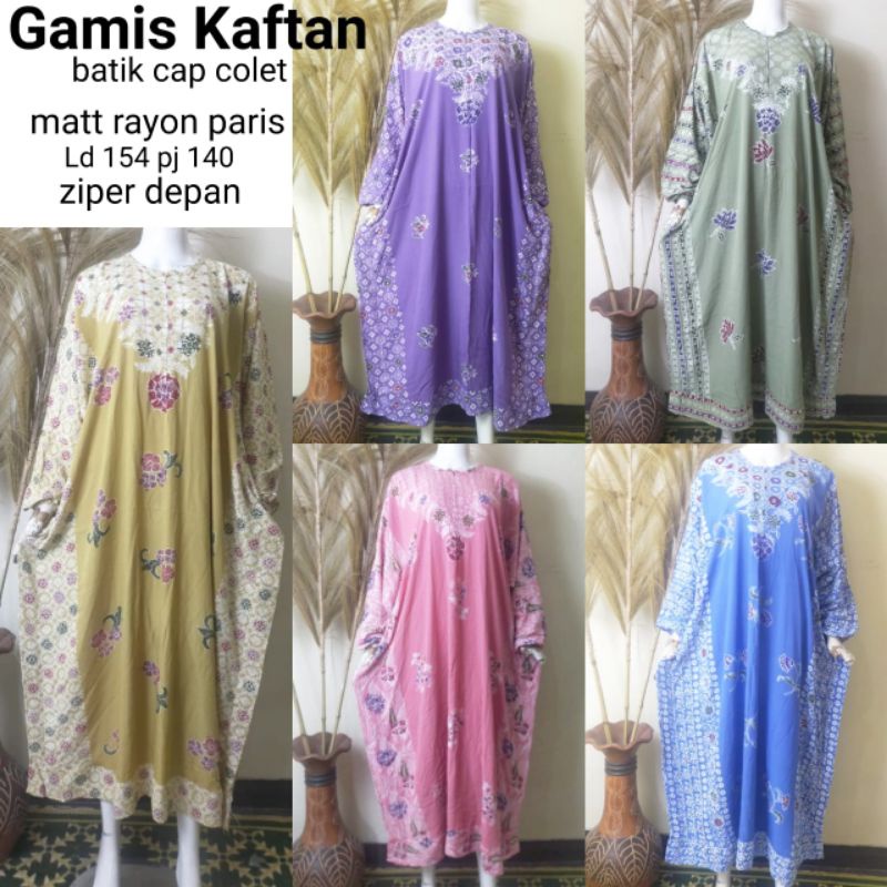 Gamis Kaftan Batik Cap Rayon Paris