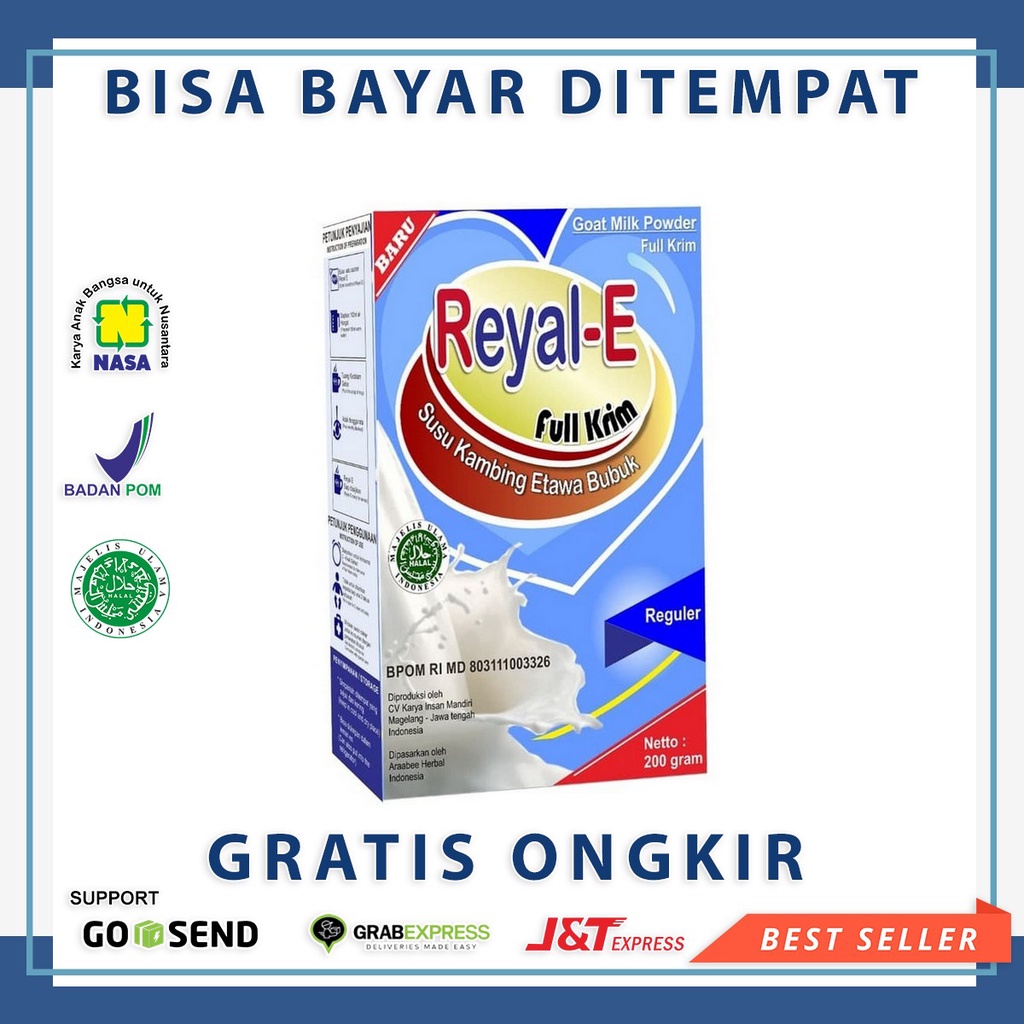 

Susu Kambing Etawa Murni (Bubuk) Reyal-E 200 Gram Rasa Original