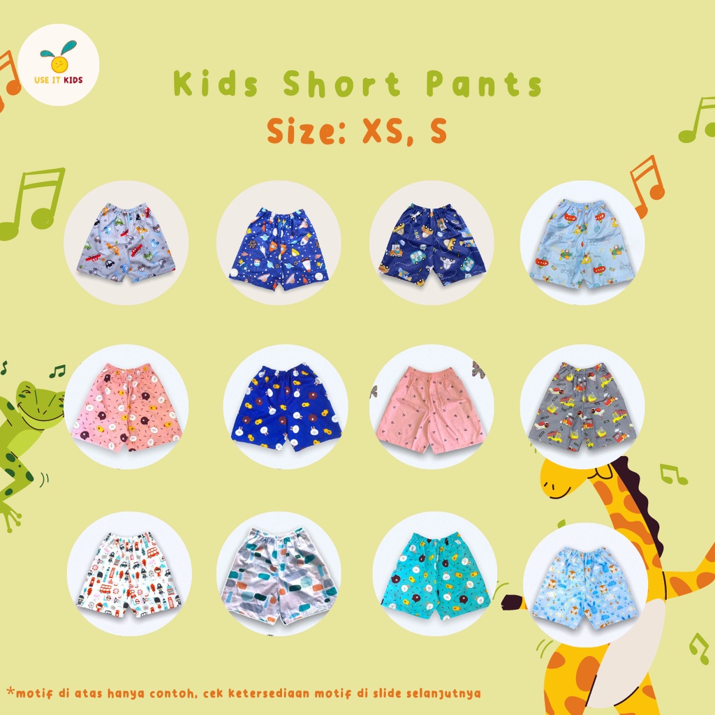 FASHION ANAK | CELANA PENDEK ANAK | CELANA PENDEK MOTIF ANAK BY USE IT KIDS