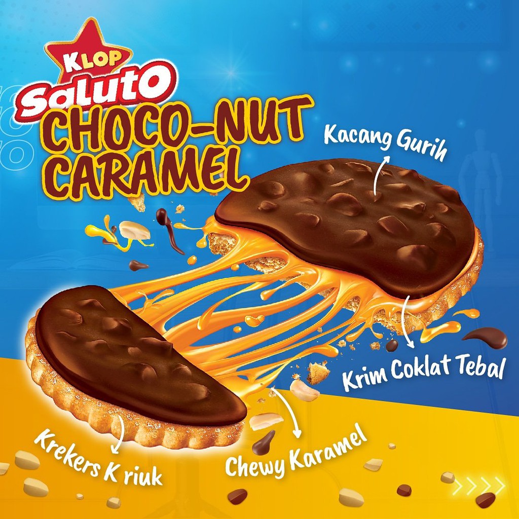 [HALAL] NEW Biskuit KLOP Saluto Choco Nut Caramel 105gr