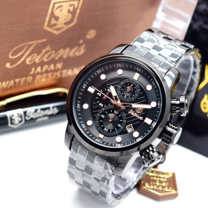 Jam tangan cowok pria Tetonis Original TM6710 chrono 