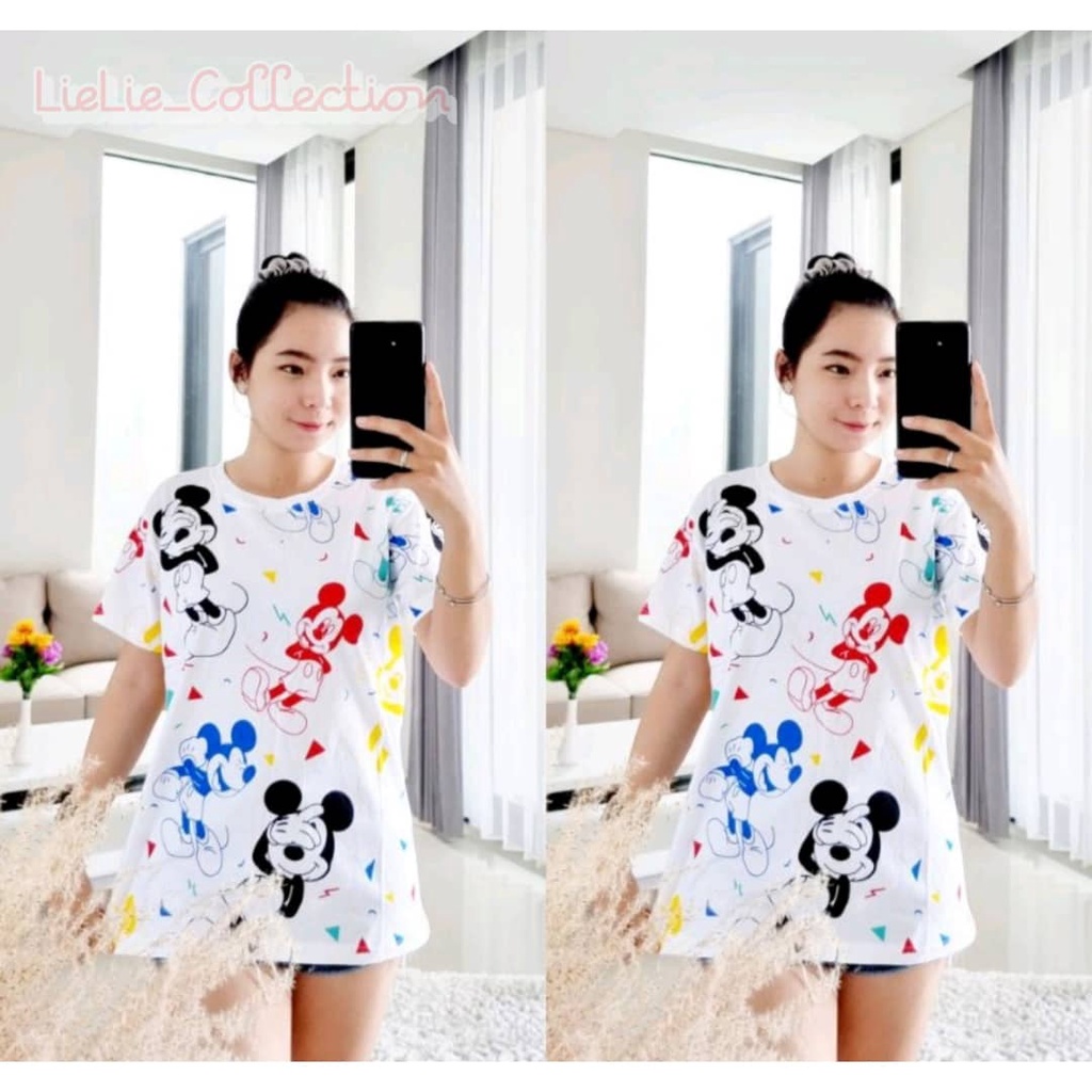 KAOS WANITA IMPORT / KAOS WANITA BAHAN KATUN / KAOS MICKEY