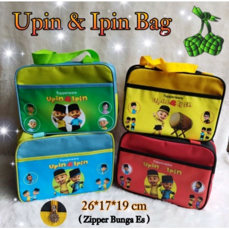 tas bekal anak karakter Upin&Ipin (zipper bunga es)