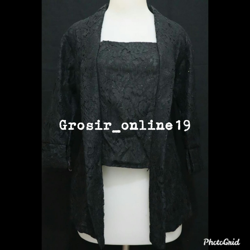 (COD) ATASAN KEBAYA KUTU BARU BROKAT HITAM