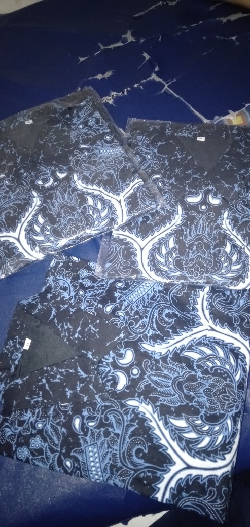 Ajibhanu Biru Kemeja Batik Pria Full Furing Bahan Katun Primisima