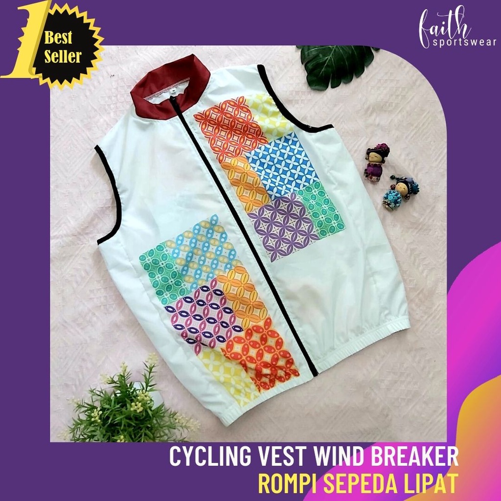 [Motif Baru] ROMPI OLAHRAGA SEPEDA/ CYCLING VEST WANITA PRIA Motif Patchwork keren