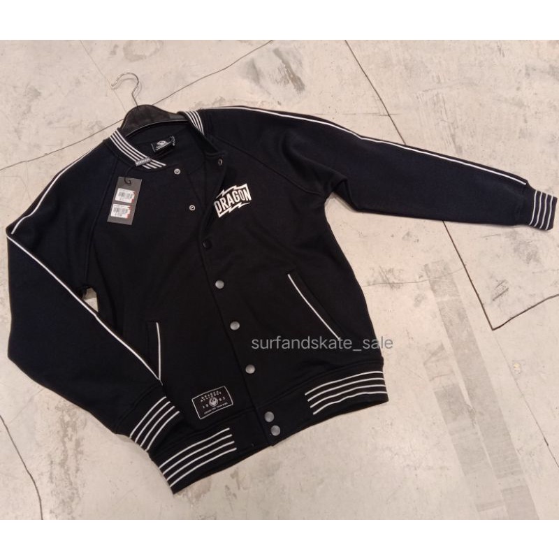 Jaket Baseball Dragon Original Armored Varsity Black