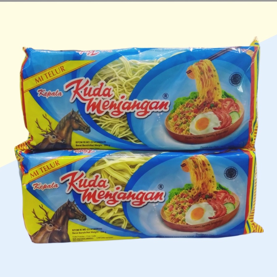 

Mie Telur Cap Kuda Menjangan 200gr (Kecil & Lebar)