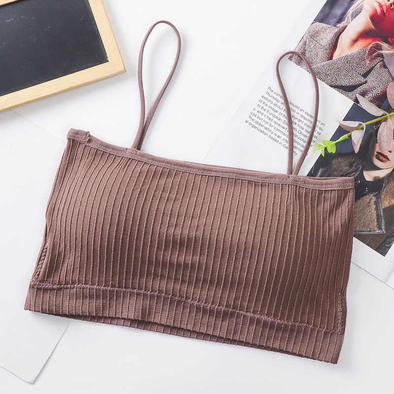 RV® Bra Cewe Kemben Seamless Pakain Dalam Wanita Crop Top Bralette 1012-BROWN