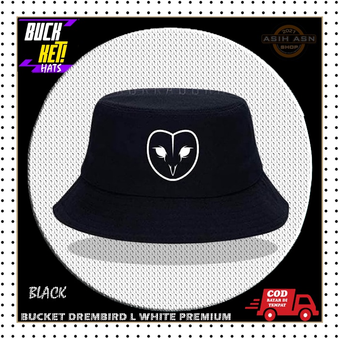 Topi Bucket Dewasa / Bucket Hat Unisex Black Dream Bird / Aksesoris Pria Wanita Outdor / Fashion Cow