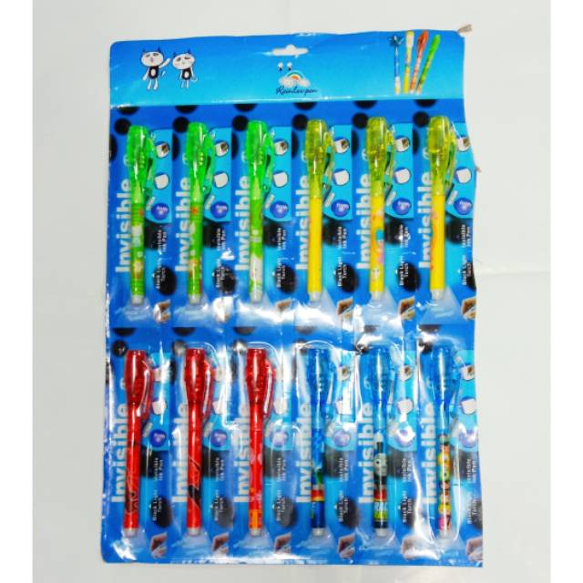 1 LEMBAR ISI 12 PCS PULPEN CONTEK / PULPEN SULAP / PULPEN LAMPU /MAGIC PEN / PULPEN SENTER SINAR UV