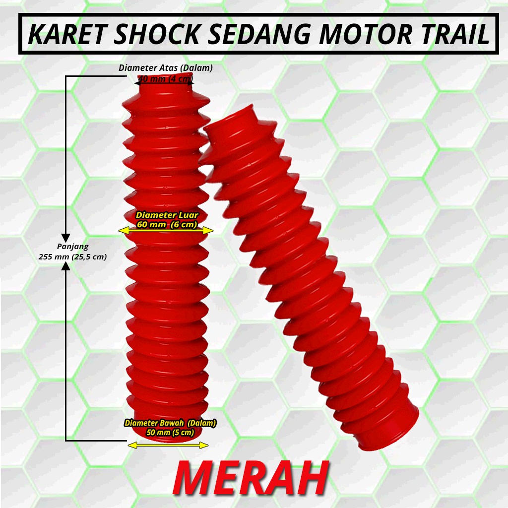 PROTECH-COVER SHOCK DEPAN SEDANG / KARET SHOCK DEPAN UKURAN SEDANG- MOTOR TRAIL-METIK-LAKI-BEBEK